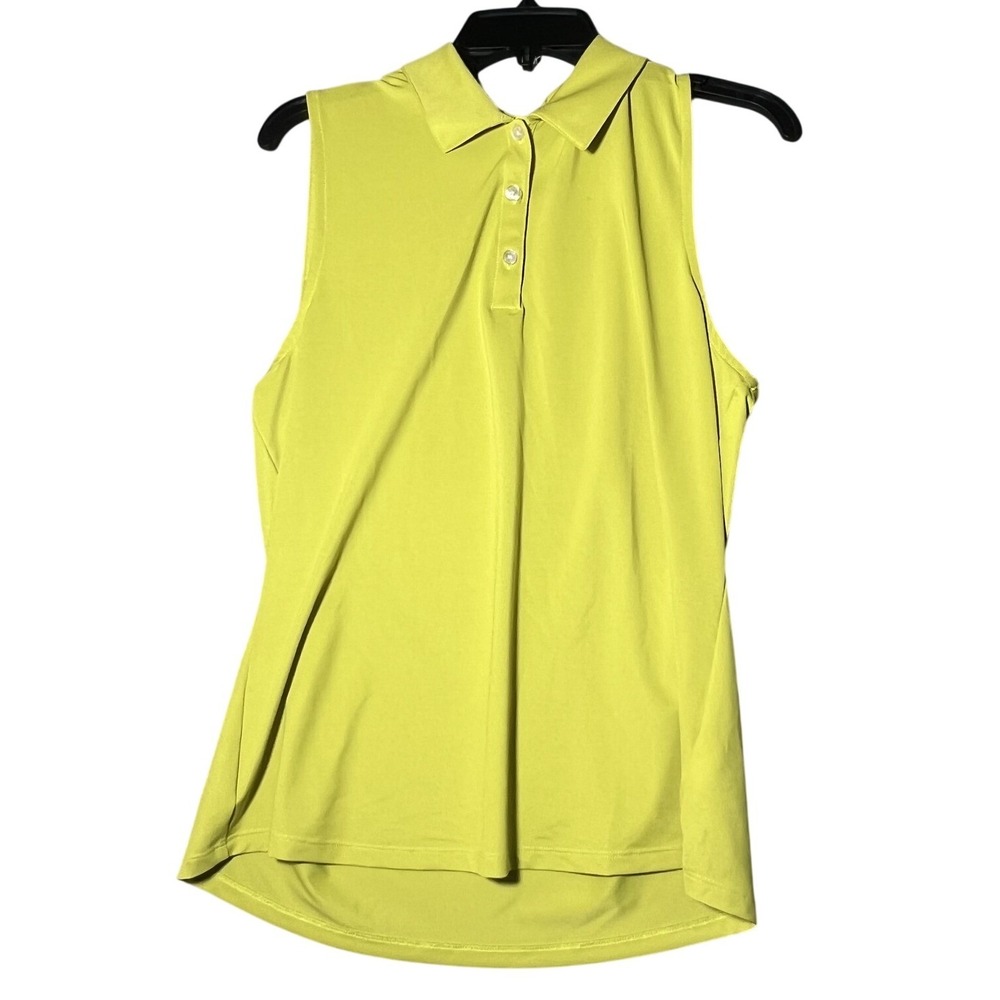 Greg Norman Women's Large L Sleeveless‎ Polo Shirt PlayDry Activewear Golf Lime